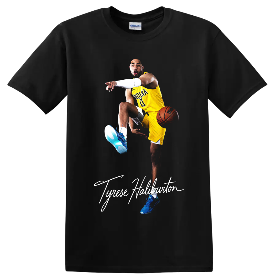 Tyrese Haliburton Basketball Action T Shirt Indiana Pacers Graphic Tee