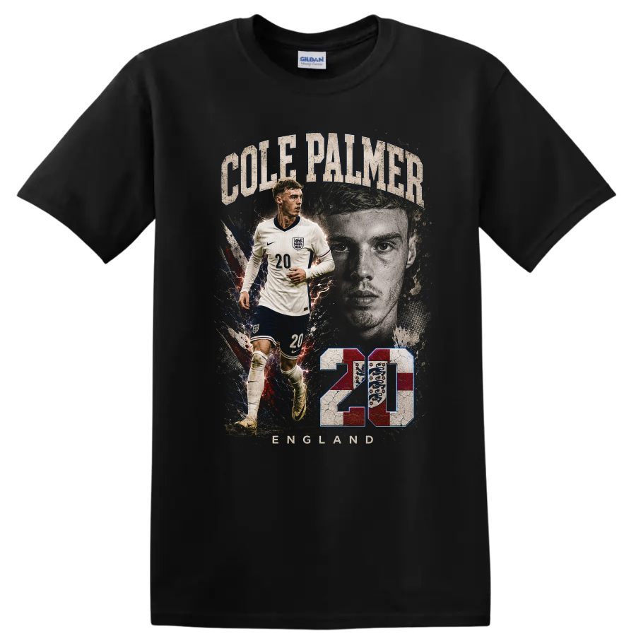 Cole Palmer T Shirt England Soccer Player National Team Graphic Tee