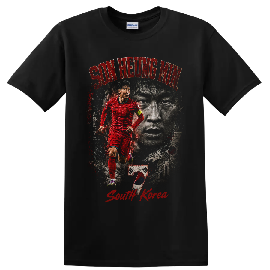 Son Heung min South Korea Soccer Player T Shirt Graphic Sport Fan Tee