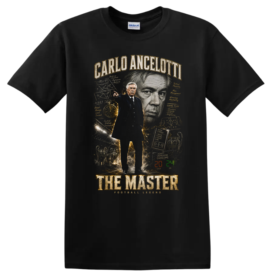 Carlo Ancelotti Soccer Coach T Shirt Football Manager Legend Tee