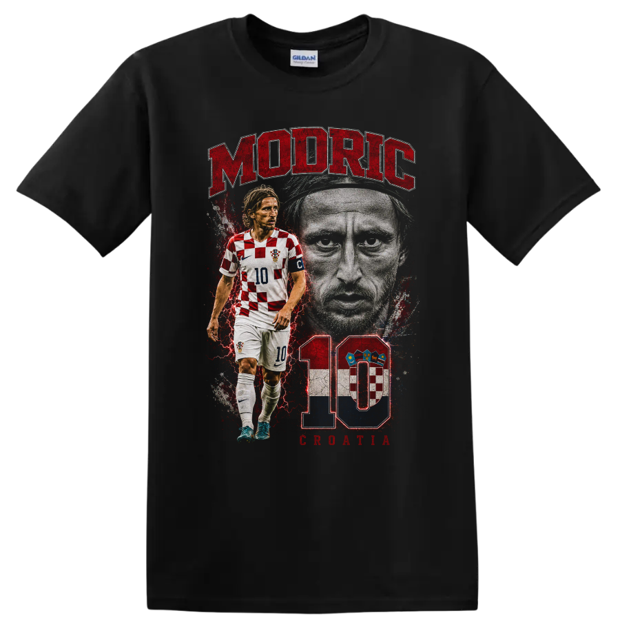 Luka Modric Croatia Soccer T Shirt National Team Player Portrait Tee