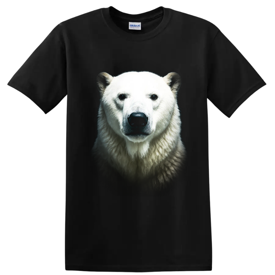 Polar Bear T Shirt Wildlife Portrait White Bear Nature Art Tee
