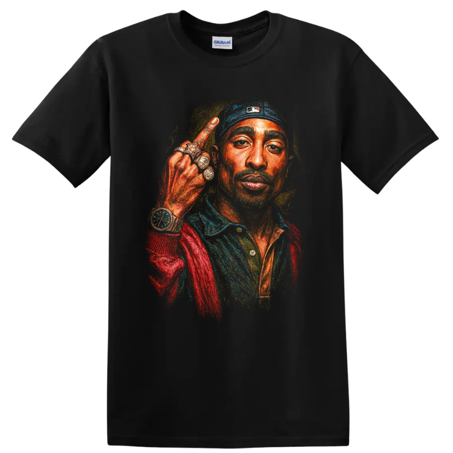 Tupac Shakur Portrait T Shirt Hip Hop Legend 2Pac Makaveli Tee