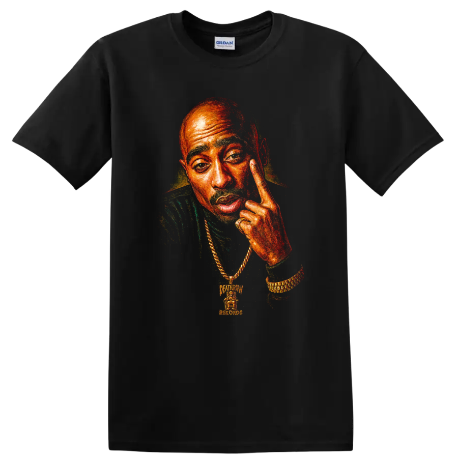 Tupac Shakur Hip Hop Portrait T Shirt Death Row Records Tee