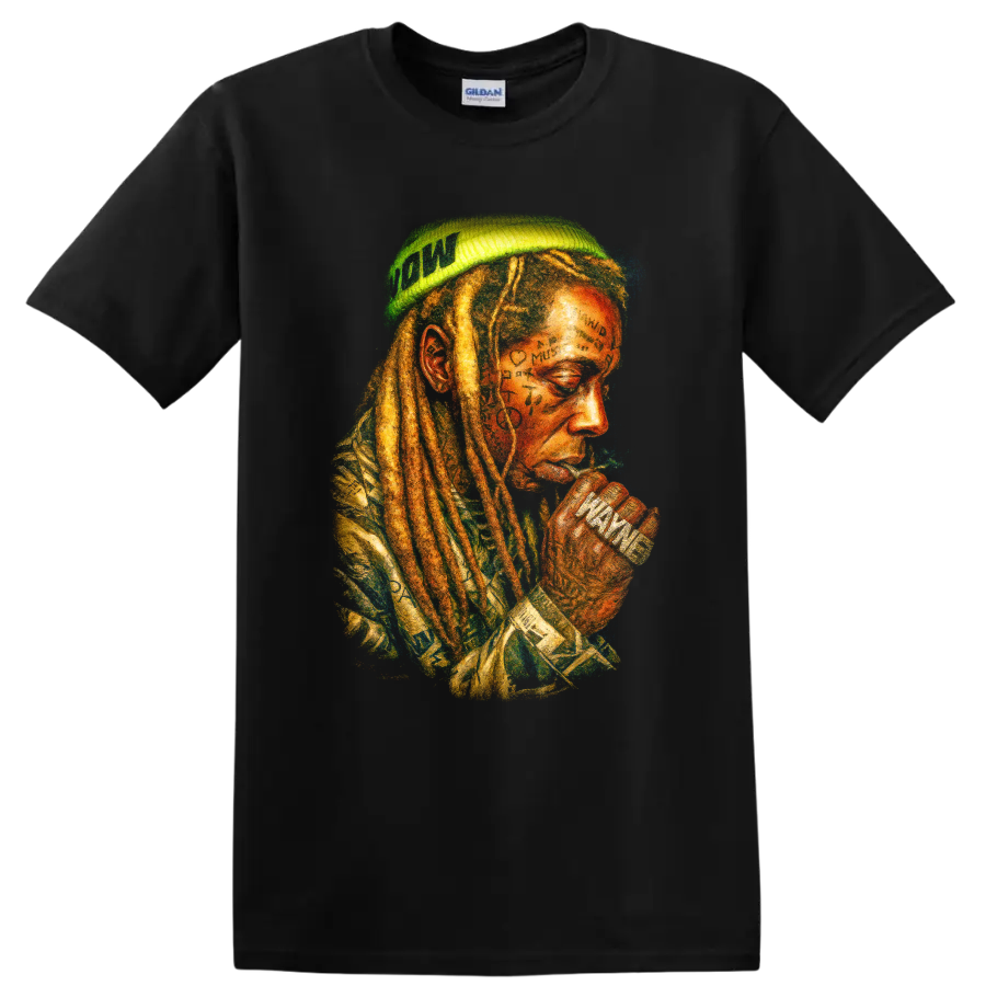 Lil Wayne Abstract Watercolor Hip Hop Portrait T Shirt Fan Art Tee
