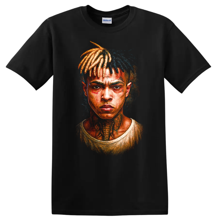 XXXTentacion Fan Sketch Portrait T Shirt Hip Hop Rapper Art Tee