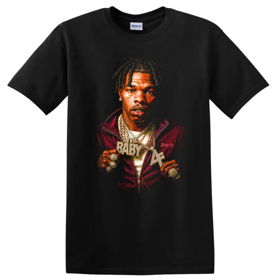 Lil Baby Hip Hop Portrait T Shirt Atlanta Rap Scene Graphic Tee