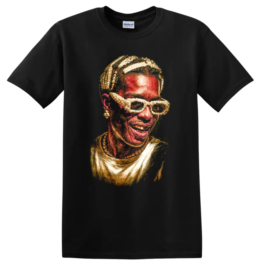 A$AP Ferg Stylized Portrait Artwork Hip Hop T Shirt Colorful Pearl Tee