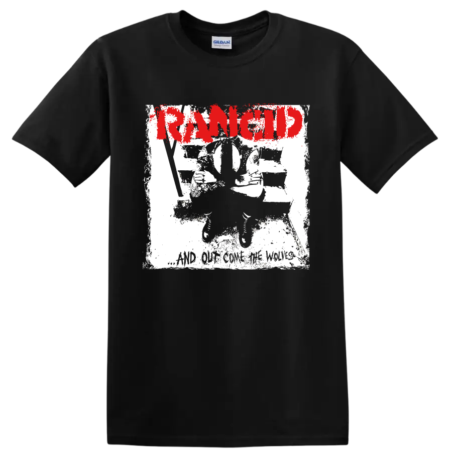 Rancid Punk Rock Band T Shirt Distressed Red Logo Music Fan Graphic Art Tee