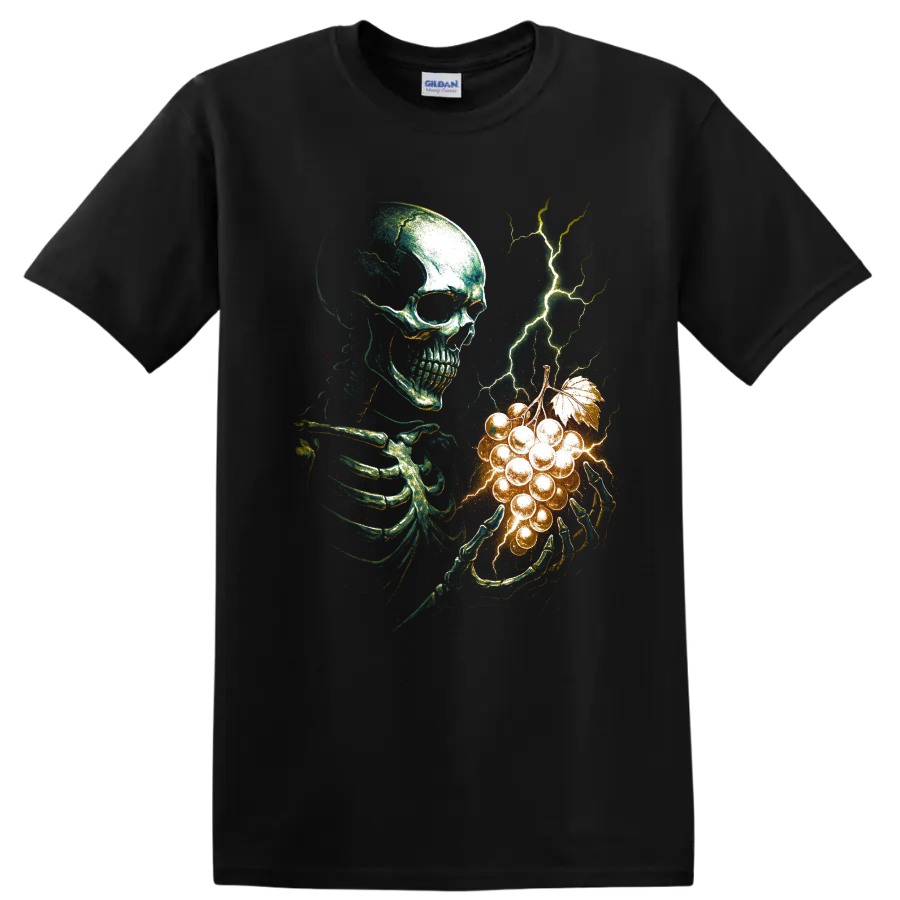 Skull T Shirt Fiery Neon Blue Skeleton Head Gothic Halloween Graphic Art Tee