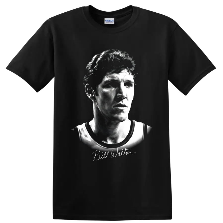 Bill Walton Basketball Player Portrait T Shirt Vintage Sports Fan Graphic Tee