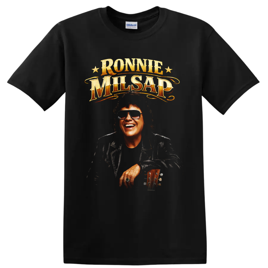 Ronnie Milsap Country Singer T Shirt Vintage Portrait Guitar Music Fan Tee Retro