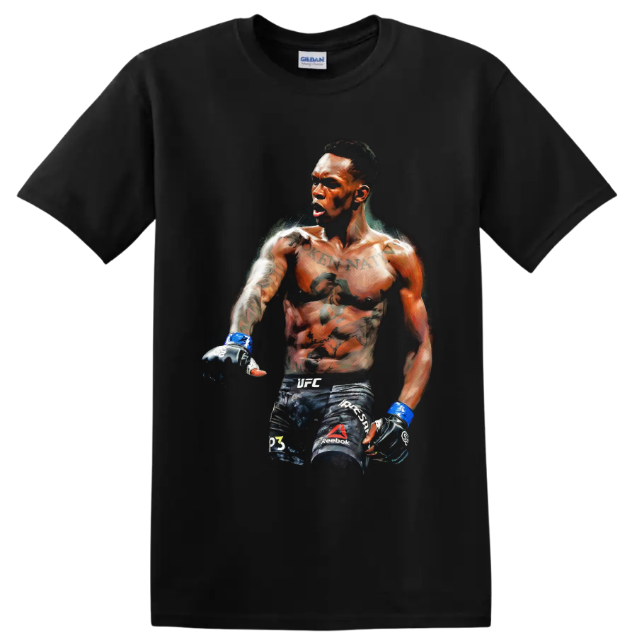 Israel Adesanya MMA Fighter T Shirt Combat Sports Fan Graphic Tee Gift Artwork