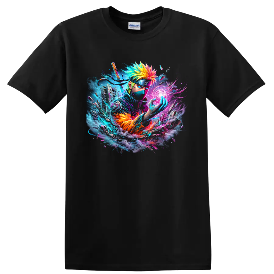 Kakashi Hatake Anime Ninja T Shirt Neon Energy Warrior Graphic Art Tee Gift Fans