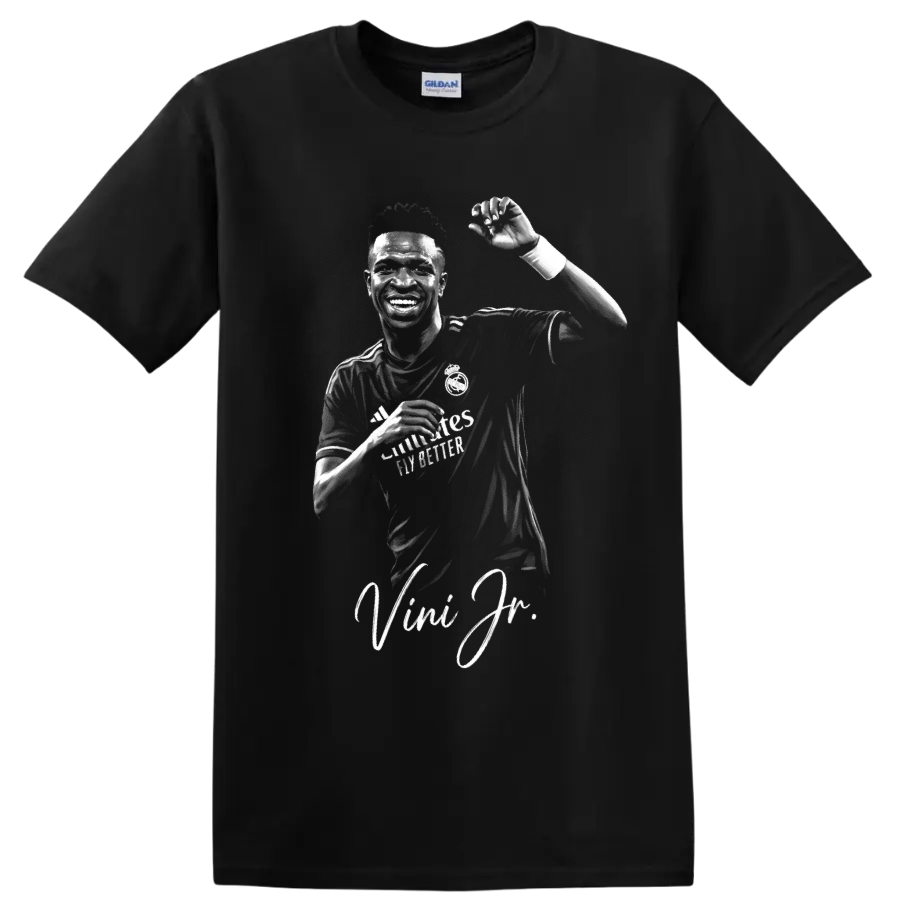 Vinicius Junior Soccer Player T Shirt Celebration Portrait Graphic Fan Gift Tee