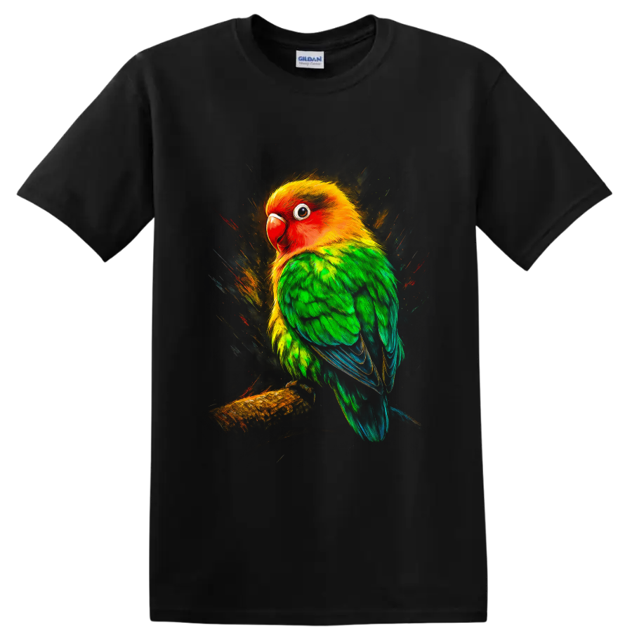 Sun Conure Parrot T Shirt Vibrant Tropical Bird Art Colorful Wildlife Tee Gift