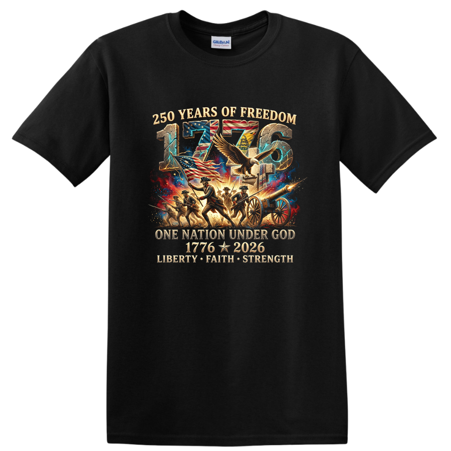 250 Years of Freedom USA History T Shirt One Nation Under God 1776 2026 Tee