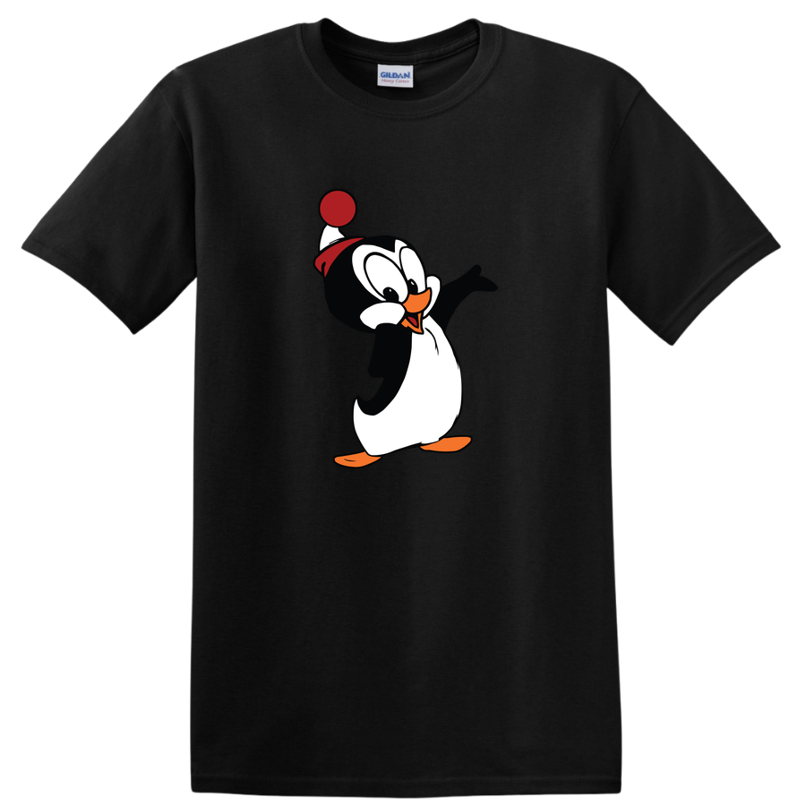 Penguin Cute Character Graphic T Shirt Funny Winter Tee for Kids and Adults
