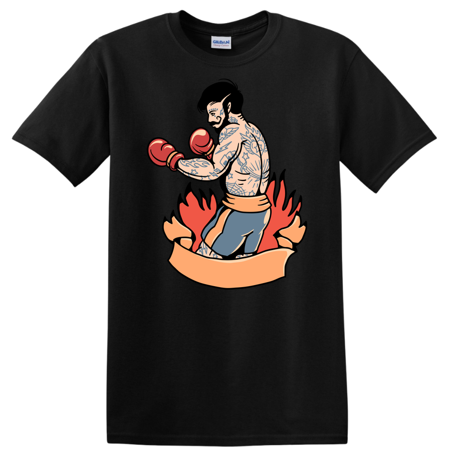 Boxer Tattoo T Shirt Retro Design for Boxing Fans Vintage Style Tee
