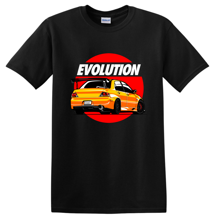 Evo Car T Shirt JDM Racing Fan Tee Cool Orange Car Design Vintage Style