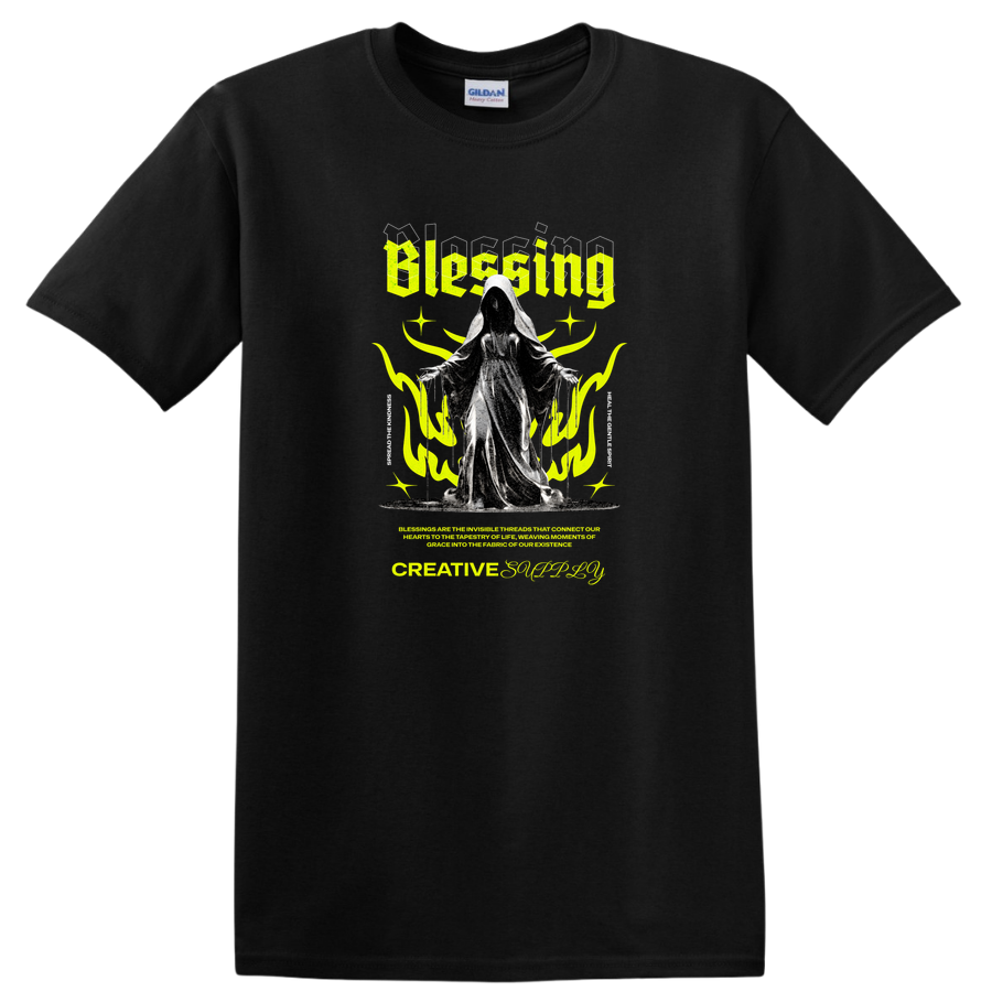 Blessing Grim Reaper Gothic Art T Shirt Dark Humor for Creative Souls Tee
