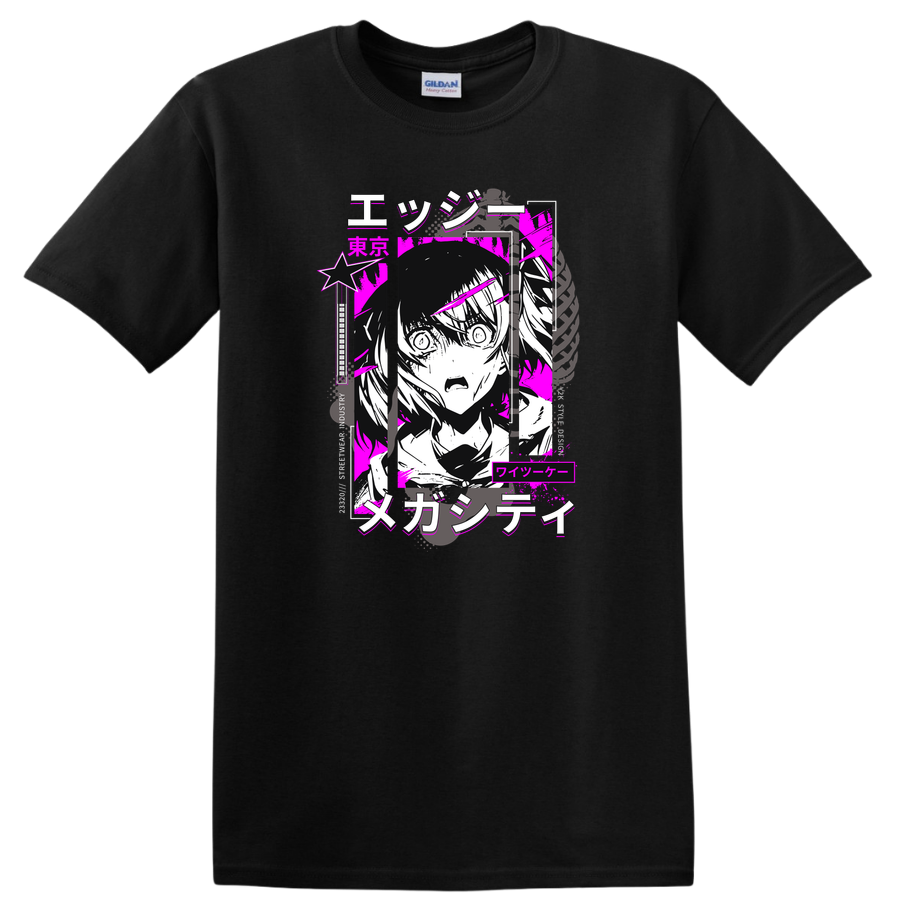 Anime Graphic T Shirt Edgy Distressed Art Tee for Fans of Manga Style