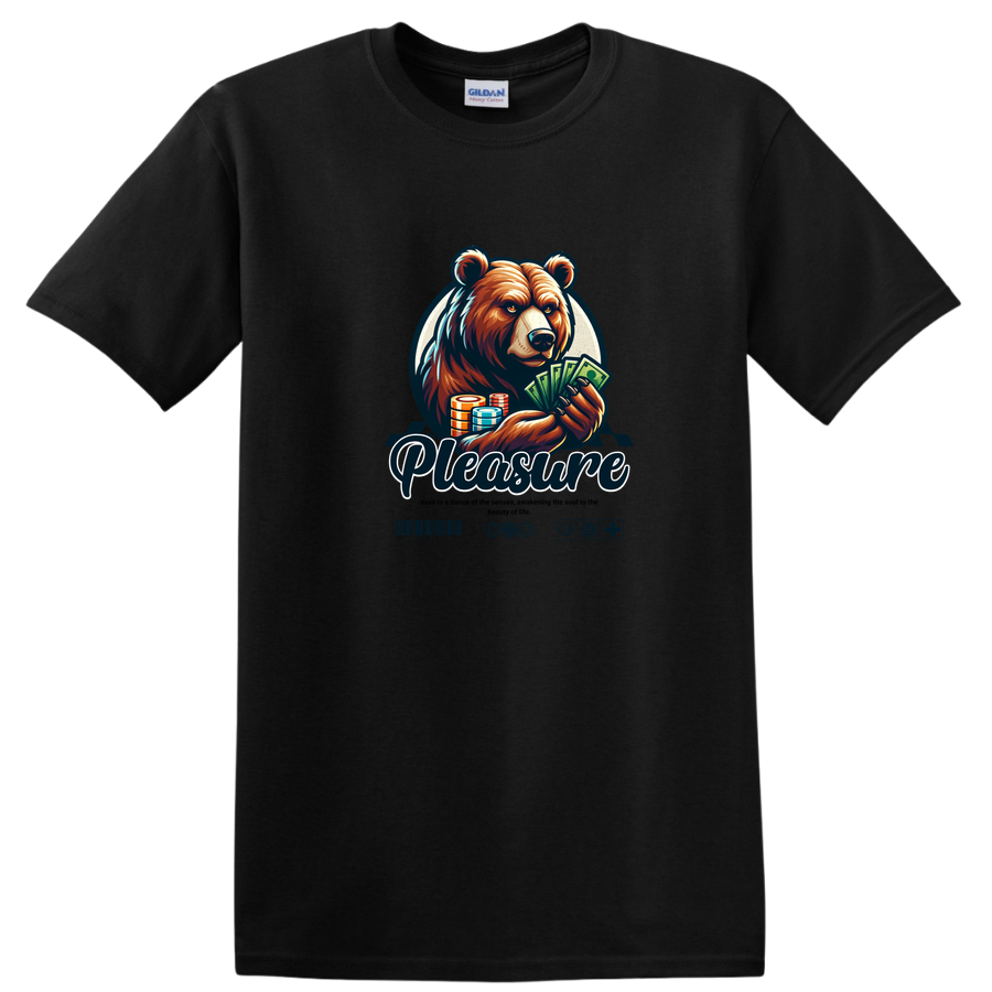 Bear Money Pleasure Gaming T Shirt Funny Tee Gambling Cash Enthusiast Design