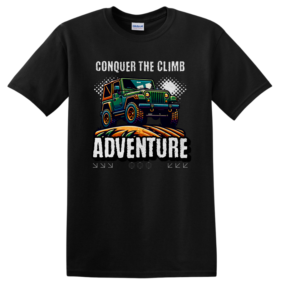 Conquer the Climb Adventure Off-Road Jeep T Shirt for Outdoor Enthusiasts Tee