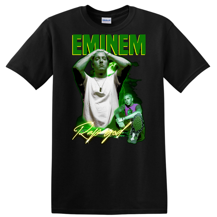 Eminem Rap God Graphic T Shirt Vintage Hip Hop Music Tee Green Design