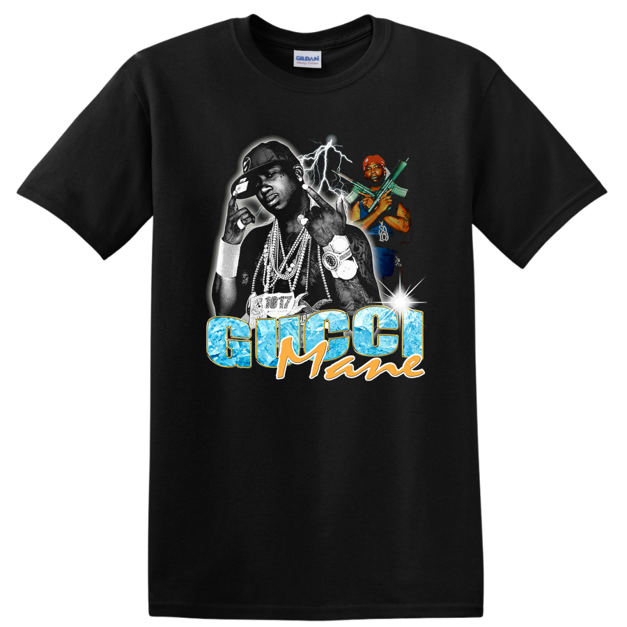 Gucci Mane Ice Blue Graphic T Shirt Vintage Hip Hop Music Tee For Fans