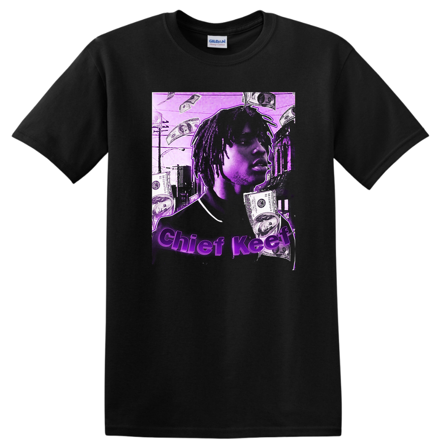 Chief Keef Money Graphic T Shirt Hip Hop Music Lover Tee Purple Design