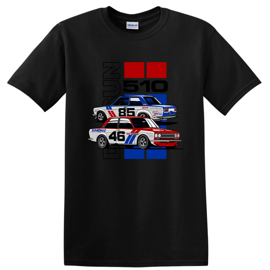 Datsun Racing Cars Graphic T Shirt Retro Vintage Automotive Tee 76-80s Design