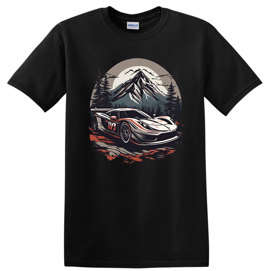 Sports Car Mountain T Shirt Adventure Racing Graphic Tee Gift For Car Lovers