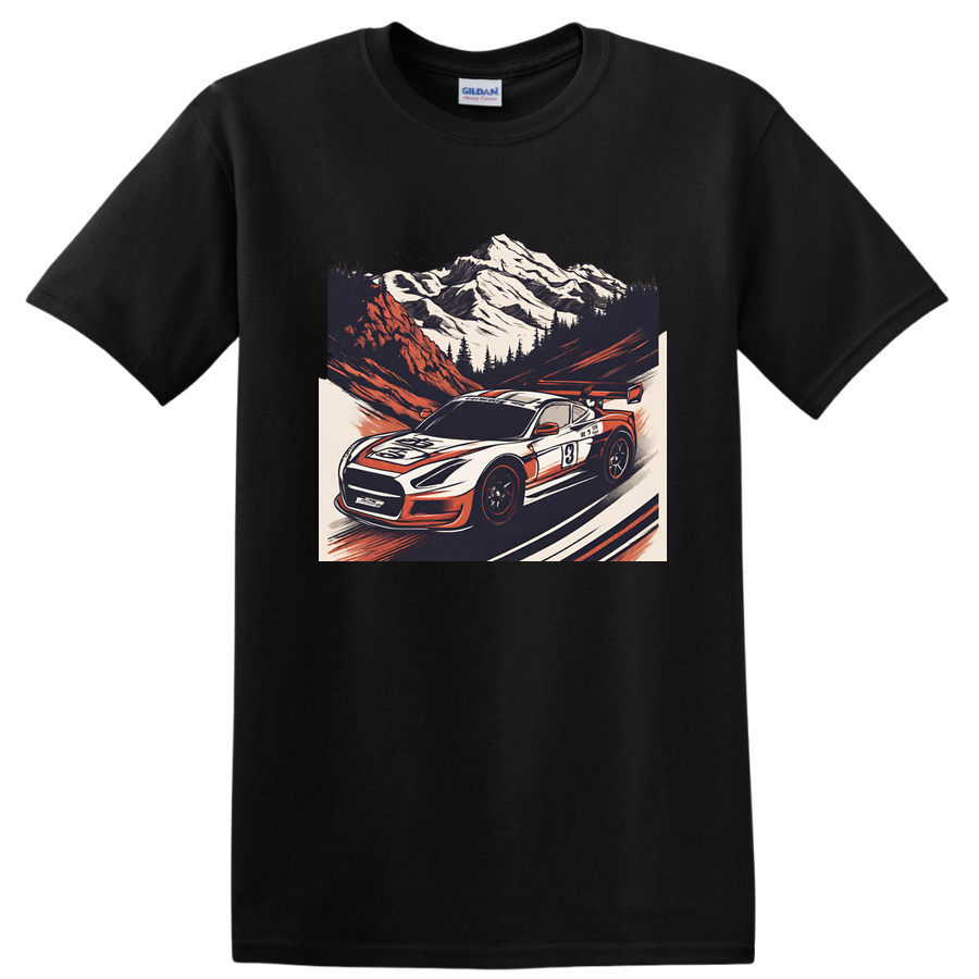Race Car T Shirt Vintage Mountain Graphic Tee Motorsport Enthusiast Gift