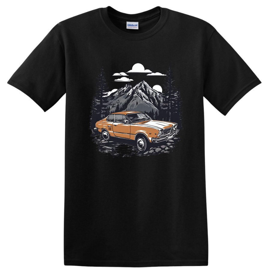Vintage Car Adventure T Shirt Retro Mountain Scene Tee Outdoor Lover Gift