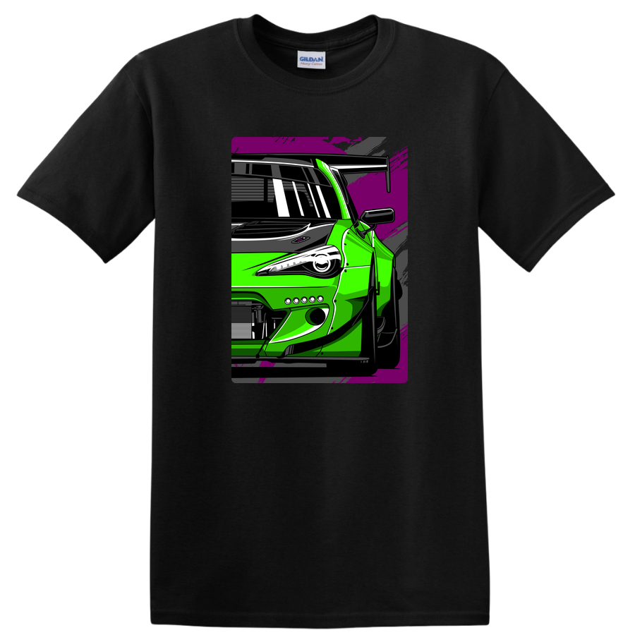 Green Racing Car Graphic T Shirt for Car Lovers and Enthusiasts Cool Tee