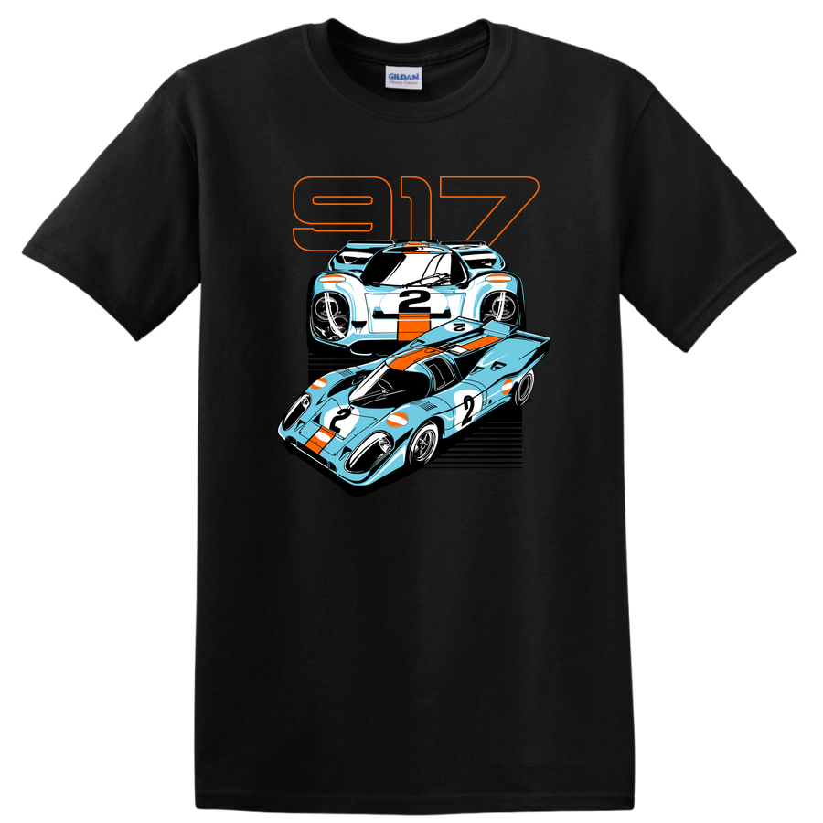 917 Race Car Design T Shirt Classic Vintage Graphic Racing Tee for Motorsports