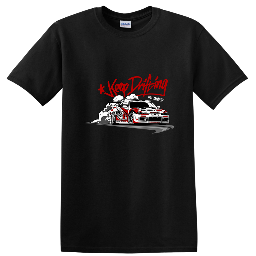 Keep Drifting Car T Shirt Graphic Drift Racing Tee Automotive Motorsports Art