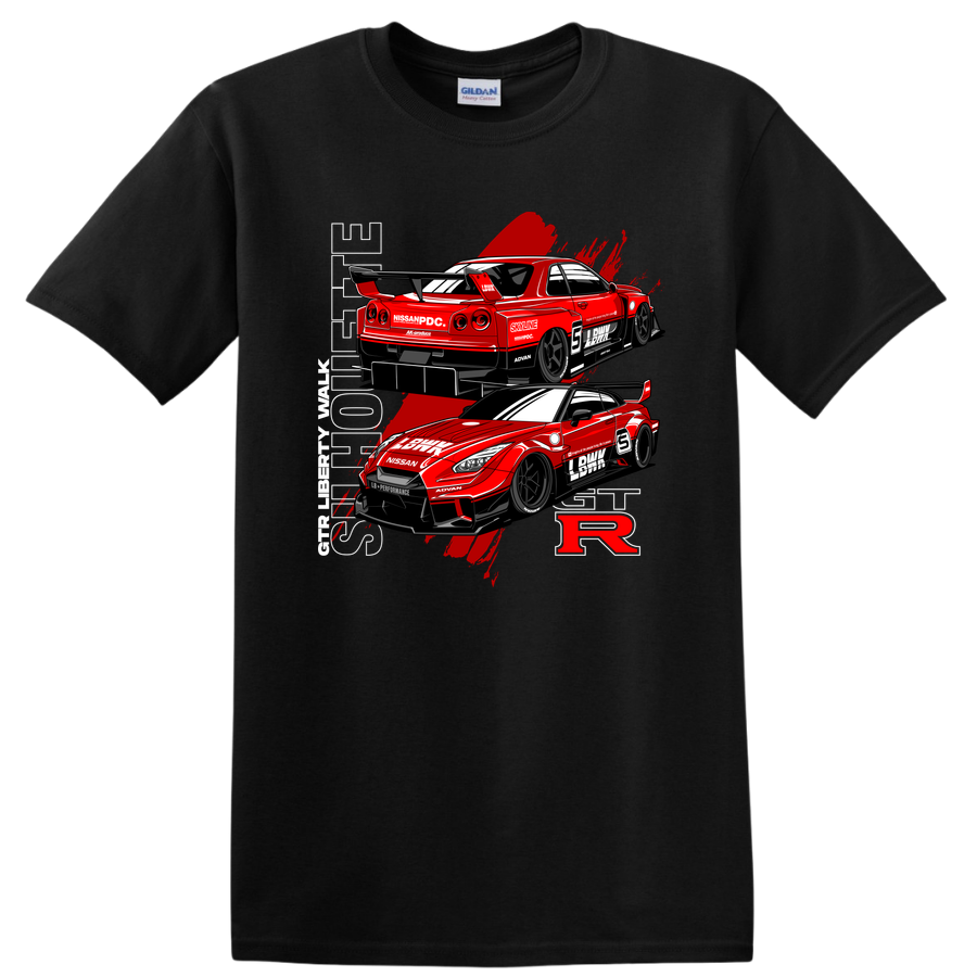 Red Racing Car T Shirt for Car Enthusiasts, Skyline Fans, Auto Racing Tee