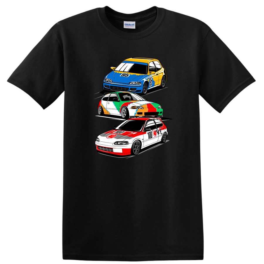 Race Car Graphic T Shirt Cool Fast Cars Design Cartoon Style Racer Tee