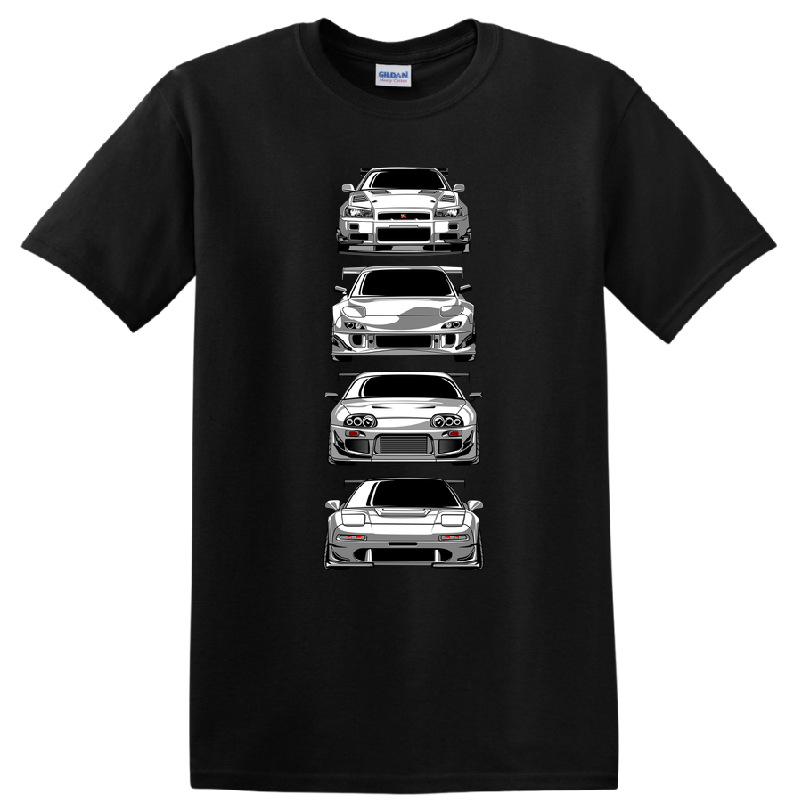 Car Graphics T Shirt JDM Legends Racing Art Tee Streetwear Enthusiast Design