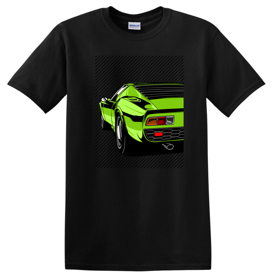 Green Sports Car Design Retro T Shirt Cool Vintage Vehicle Graphic Tee