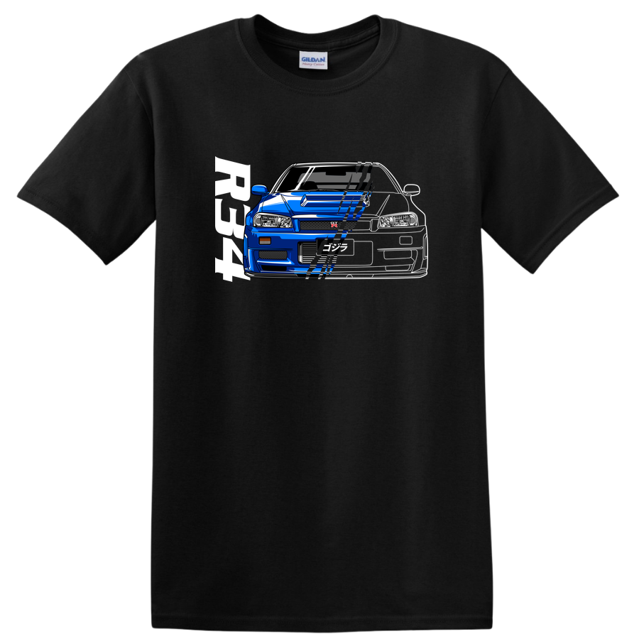 Blue Sports Car Graphic T Shirt Cool Automotive Art Tee for Car Enthusiasts