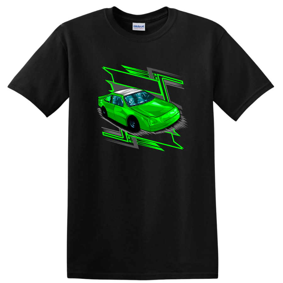 Green Racing Car T Shirt Cool Race Car Graphic Tee Gift for Car Lovers