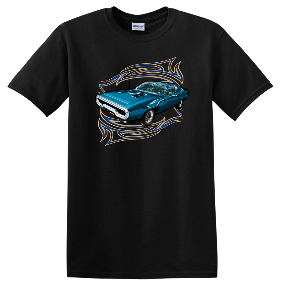 Classic Car Graphic T Shirt Retro Muscle Car Design Vintage Tee 76-80s Style
