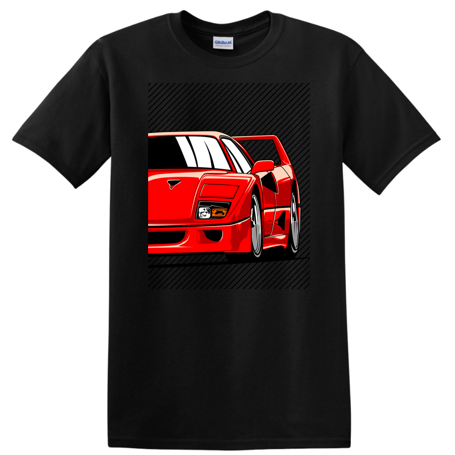 Red Sports Car Graphic T Shirt Cool Automotive Design Tee for Car Enthusiasts