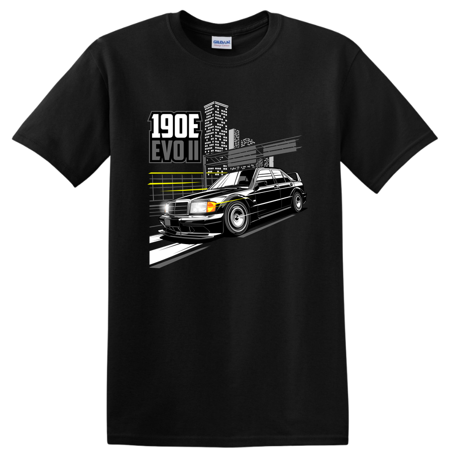 190E EVO II Graphic T Shirt Car Enthusiast Racing Tee Retro Style Auto Art