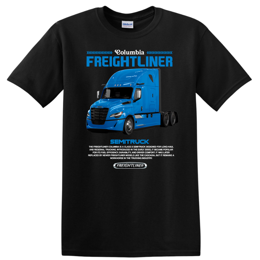 Blue Semi Truck T Shirt for Truck Driver Enthusiasts Heavy Hauling Tee