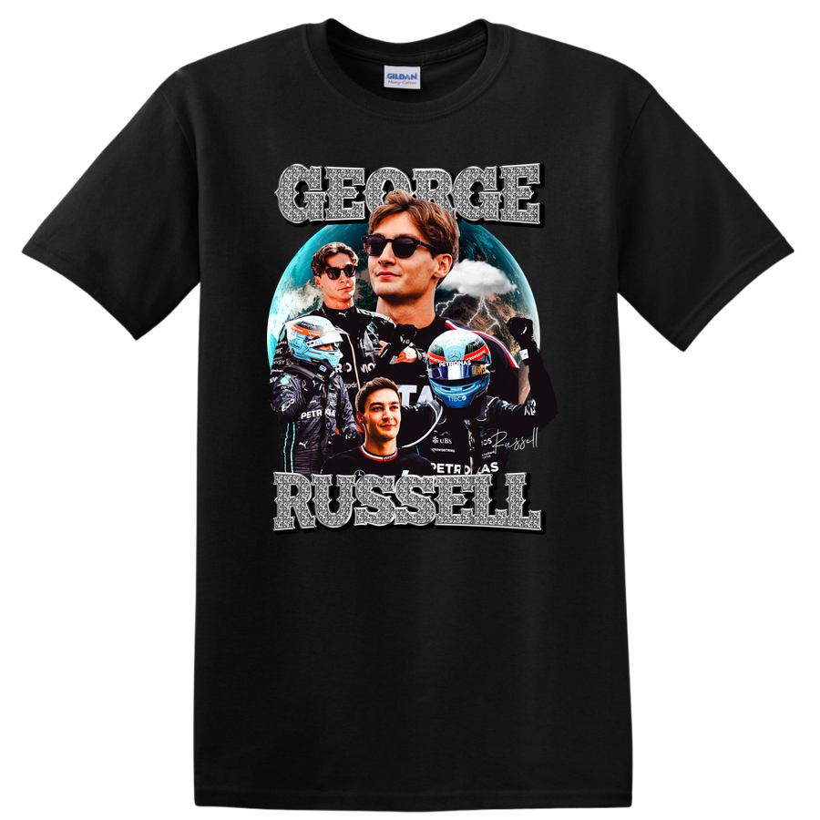 Racing Driver Graphic T Shirt for Fans of George Russell Formula Racing Tee
