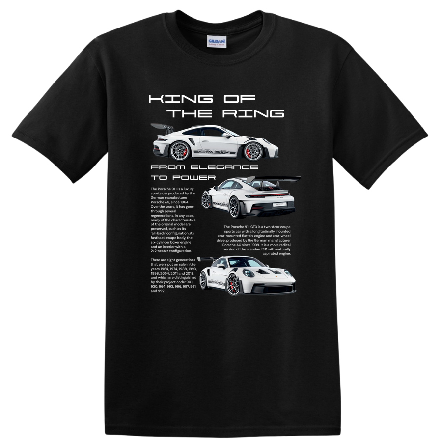 Porsche 911 GT3 RS Graphic Racing Car Design T Shirt Vintage Style Tee